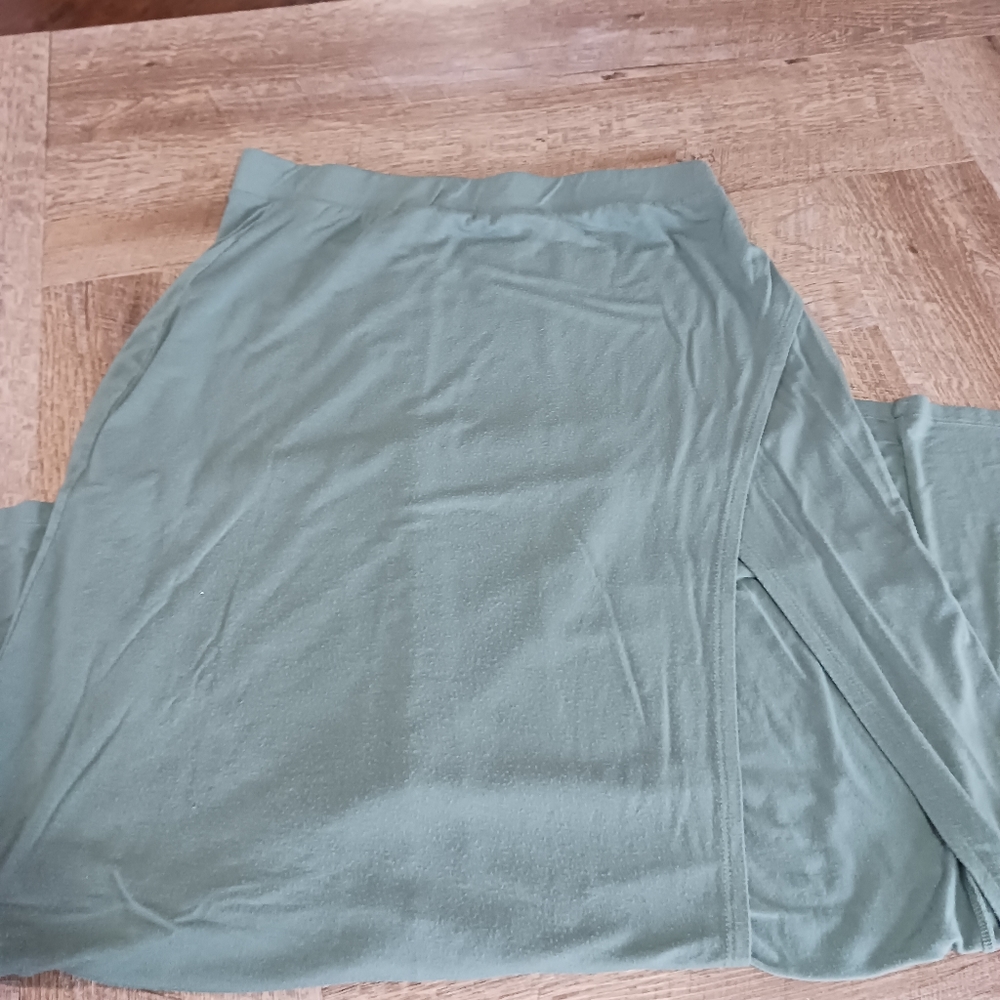 High slit blue gray "leggy" maxi skirt